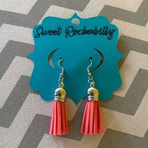 Coral Tassel Earrings